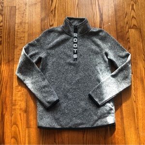 NEW ROOTS HALF ZIP PULL OVER SWEATER CREWNECK
